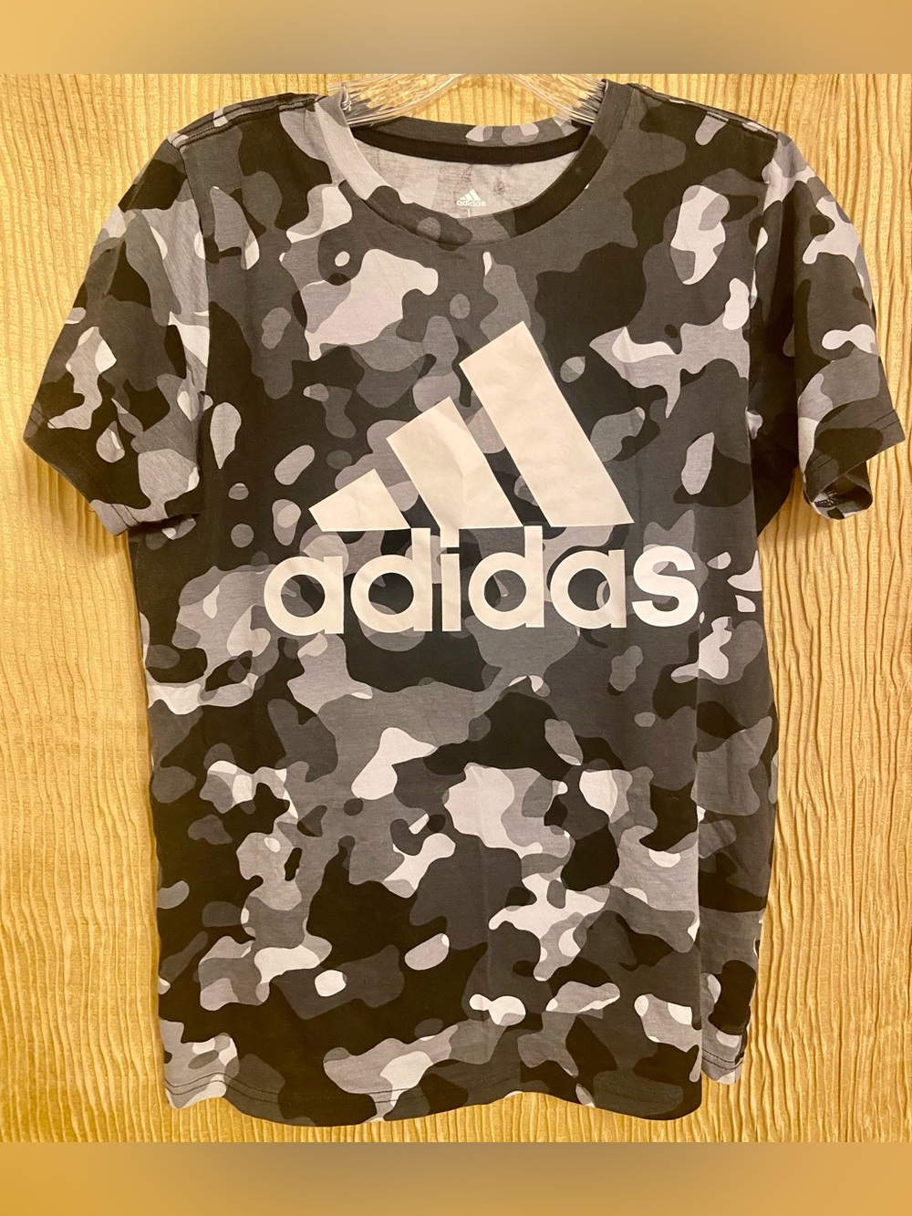 Adidas Black & Gray Camo Logo Short-Sleeve Tee